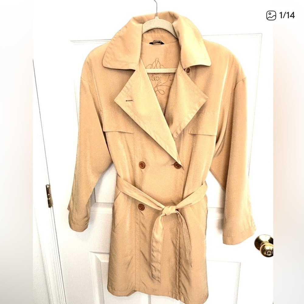 🤎 It's Giving Carolyn ~ Classic Khaki Double-breasted Belted Trench Coat